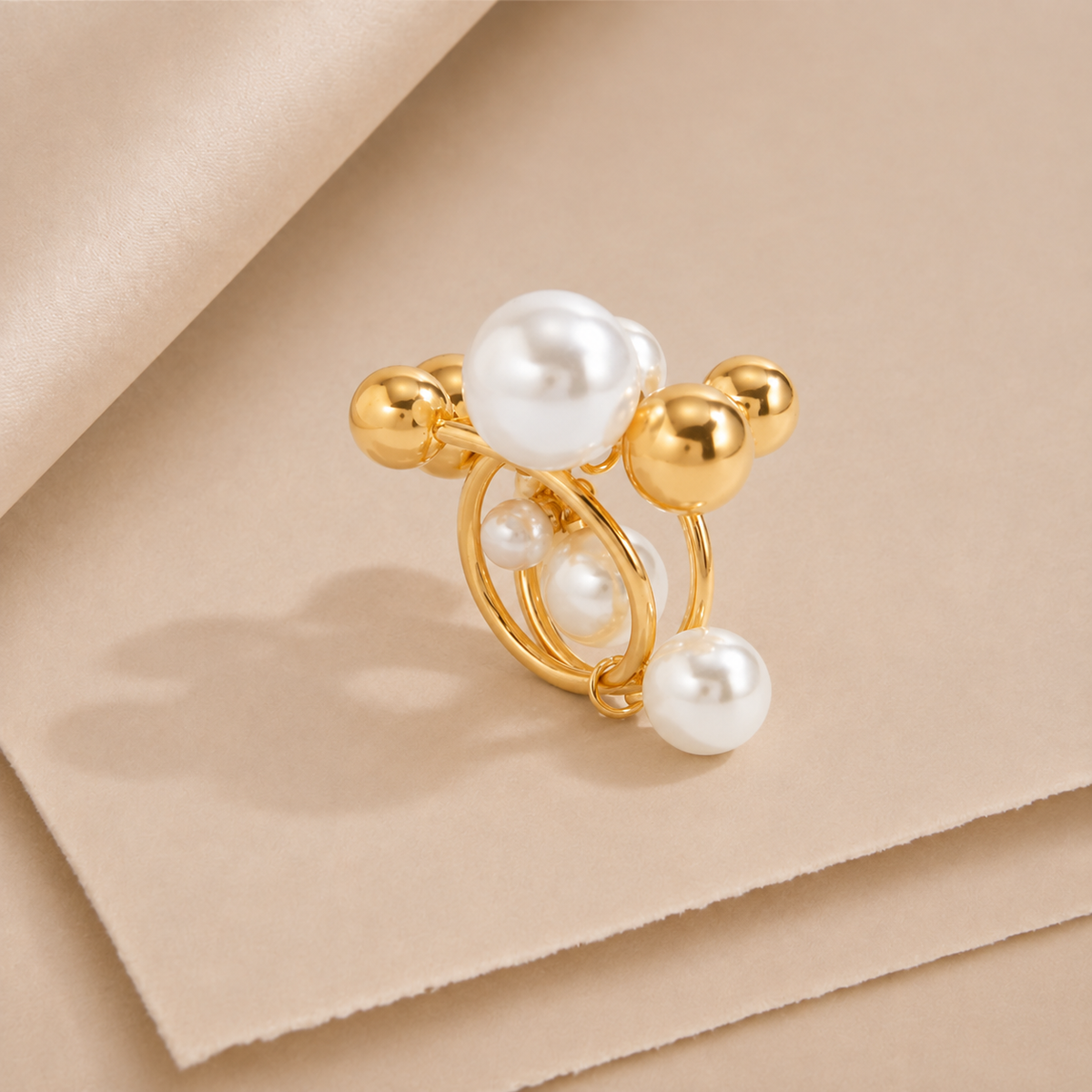 Cluster Bead Statement Ring