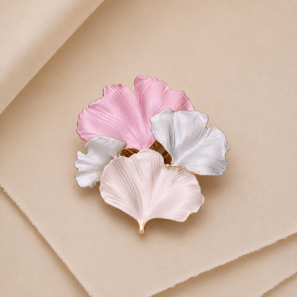 Ginkgo Leaf Cluster Brooch