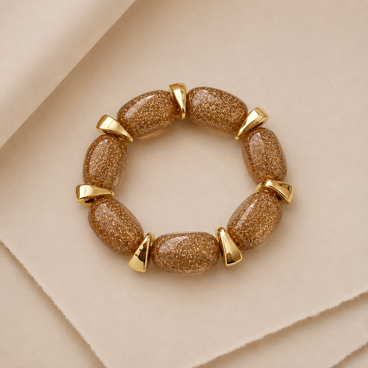 Chunky Glitter Bead Stretch Bracelet