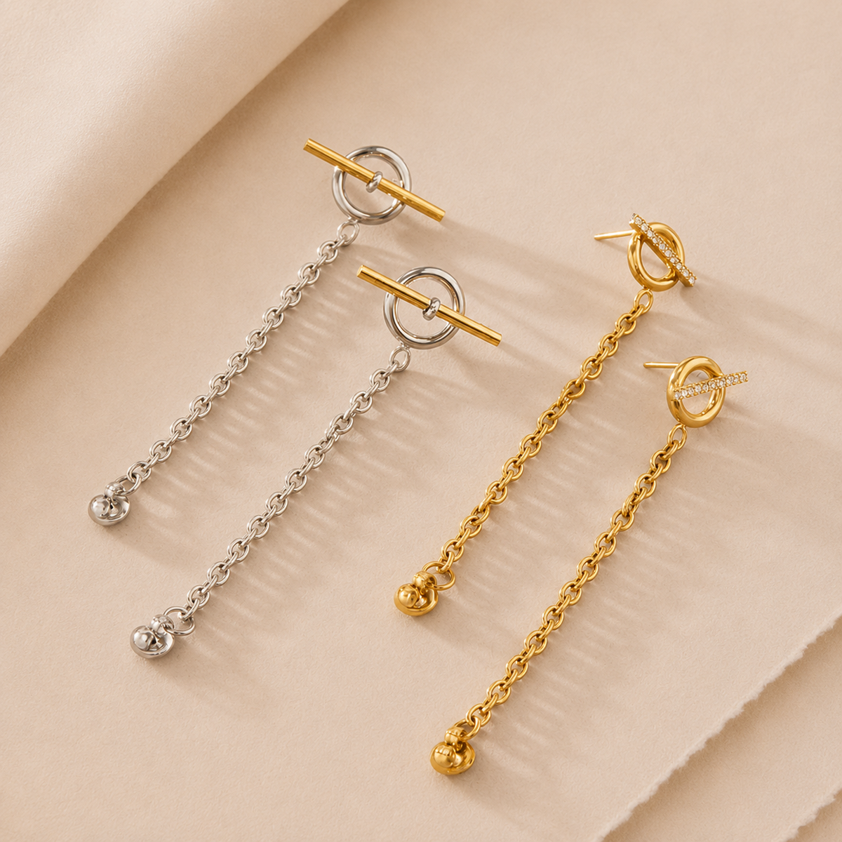 Toggle Chain Drop Earrings