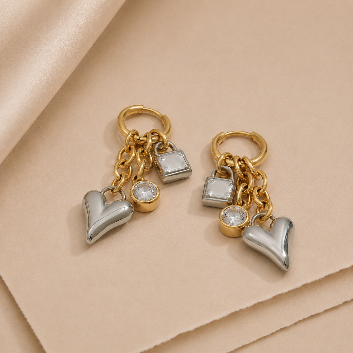 Spike Charm Hoop Earring