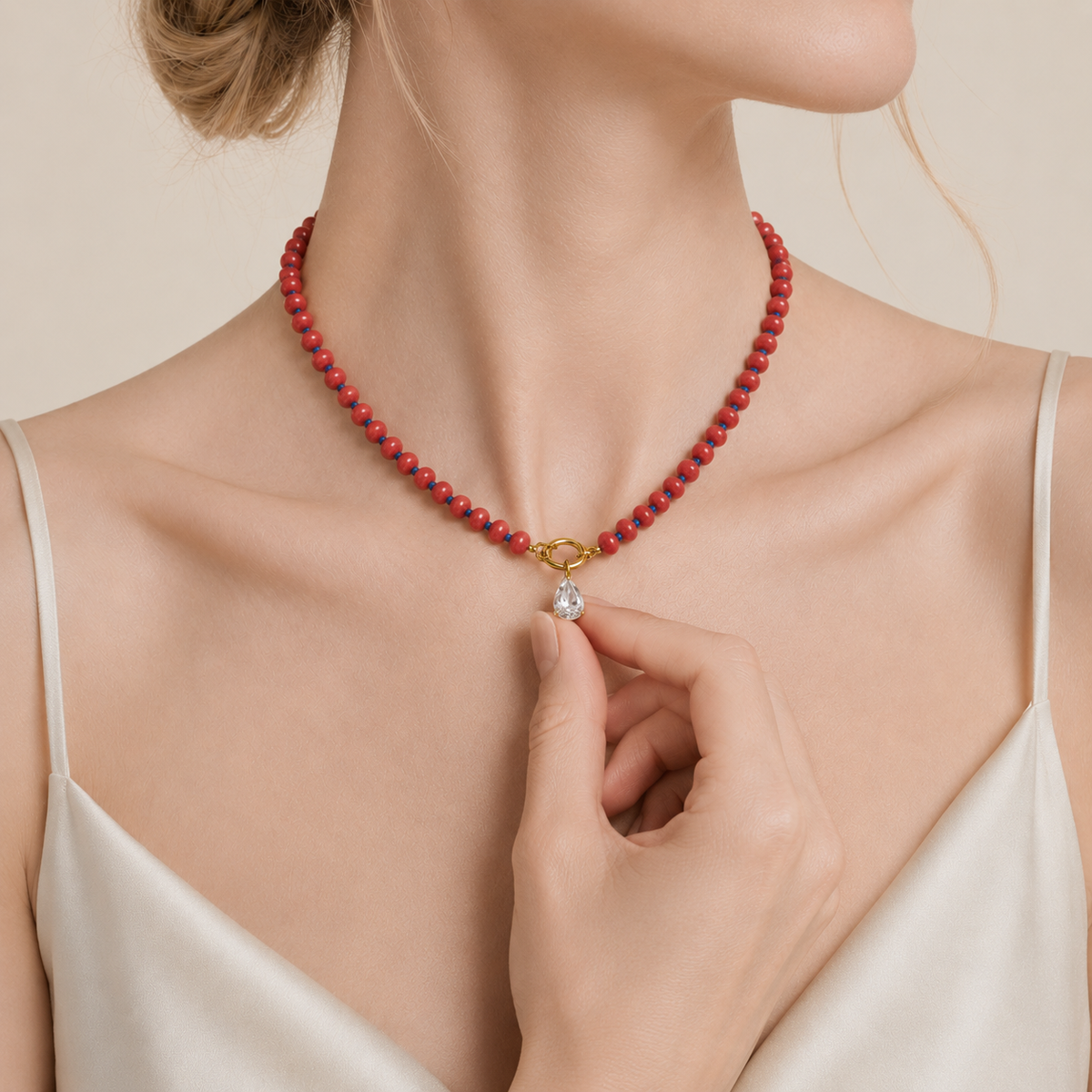 Multi-Strand Beaded Charm Necklace