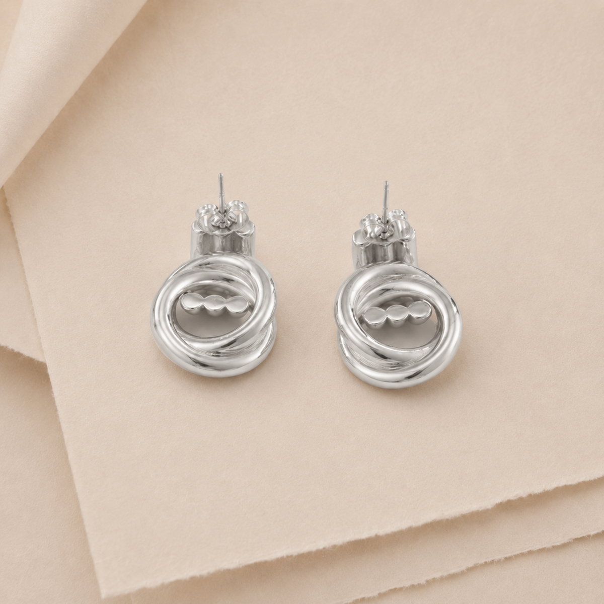 Interlock Hoop Statement Earrings